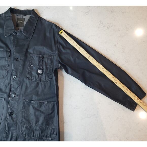 G-STAR Chore Worker Jacket Field Coat Waxed Canvas Black Men's Large - Picture 8 of 16